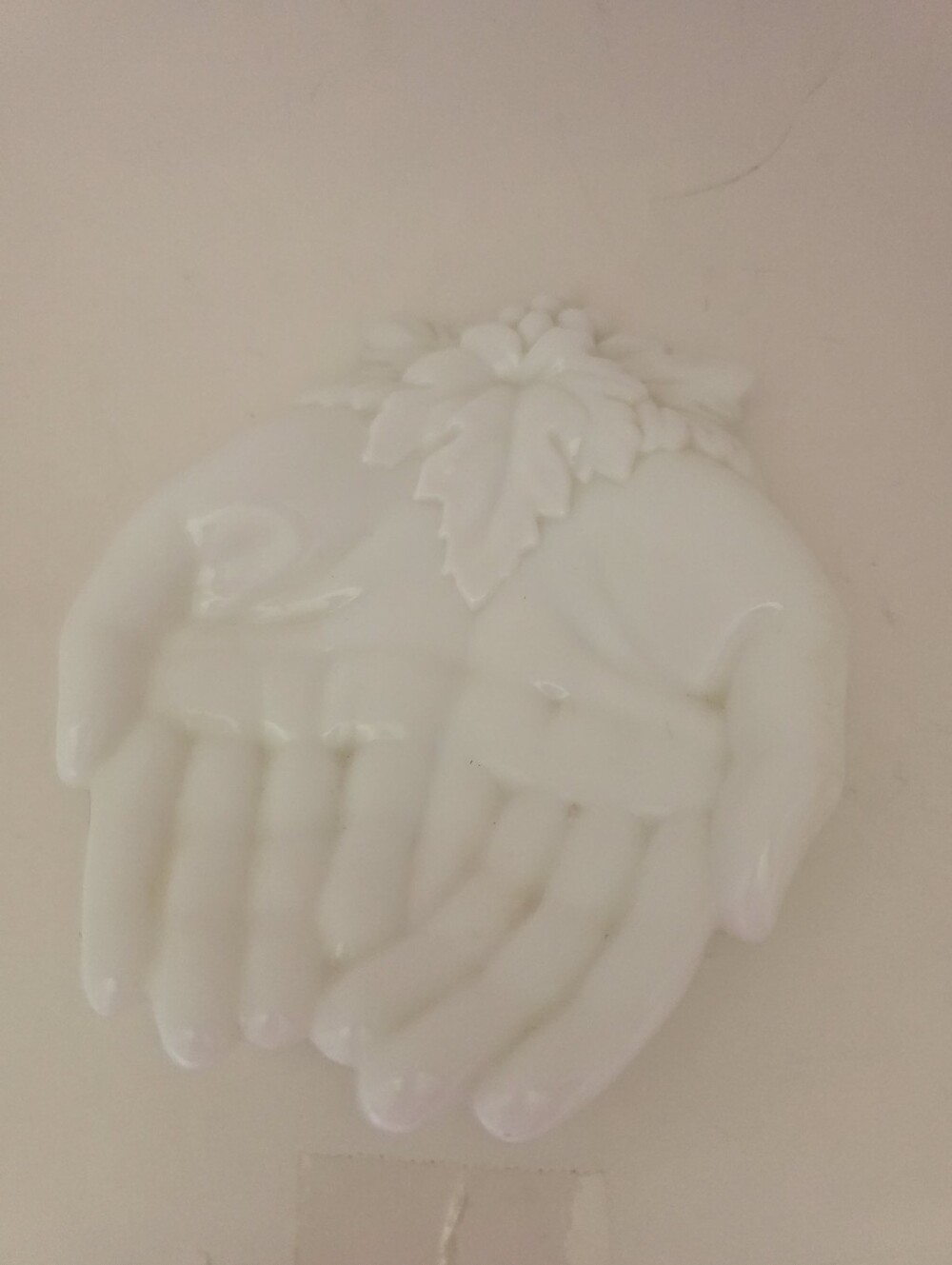 Vintage White Milk Glass Open Hands With Grapes Westmoreland Trinket/Soap Dish